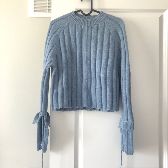 Old Celine by Phoebe Haze Blue Wool Knit Sweater - Picture 2 of 4